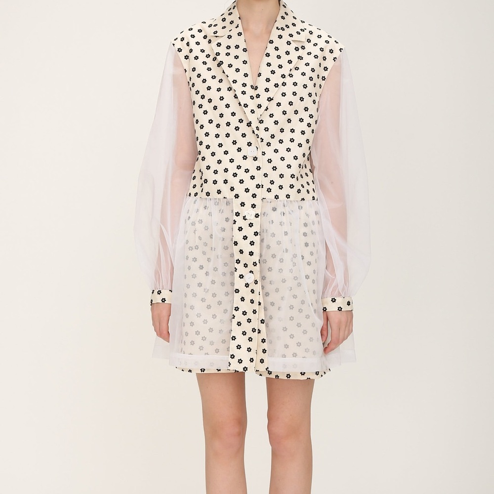 Floral sheer handmade blazer